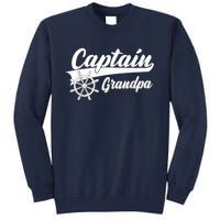 Captain Grandpa Boating Anchors & Wheel | Boat Captain Tall Sweatshirt