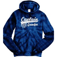 Captain Grandpa Boating Anchors & Wheel | Boat Captain Tie Dye Hoodie