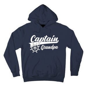 Captain Grandpa Boating Anchors & Wheel | Boat Captain Tall Hoodie