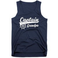 Captain Grandpa Boating Anchors & Wheel | Boat Captain Tank Top