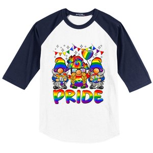 Cute Gay Bisexual Transsexual Gnomes LGBTQ Pride Ally Baseball Sleeve Shirt