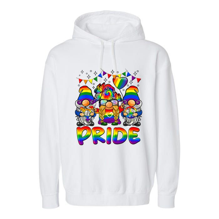 Cute Gay Bisexual Transsexual Gnomes LGBTQ Pride Ally Garment-Dyed Fleece Hoodie