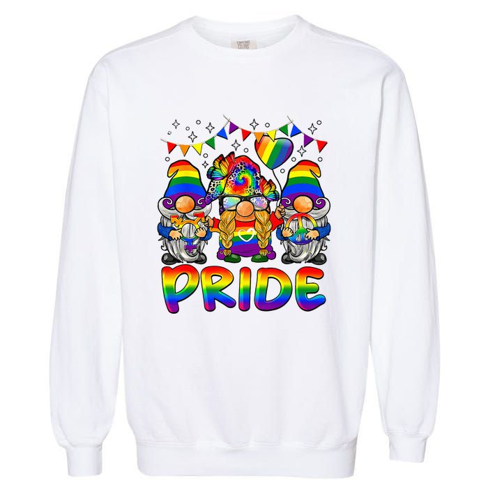 Cute Gay Bisexual Transsexual Gnomes LGBTQ Pride Ally Garment-Dyed Sweatshirt