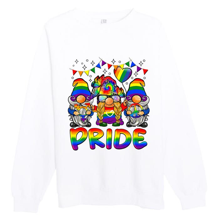 Cute Gay Bisexual Transsexual Gnomes LGBTQ Pride Ally Premium Crewneck Sweatshirt