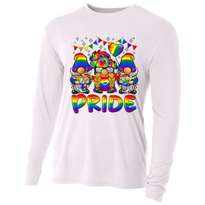 Cute Gay Bisexual Transsexual Gnomes LGBTQ Pride Ally Cooling Performance Long Sleeve Crew