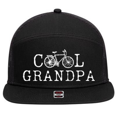 Cool Grandpa Bicycle Grandpa Cycling Grandpa Bike 7 Panel Mesh Trucker Snapback Hat