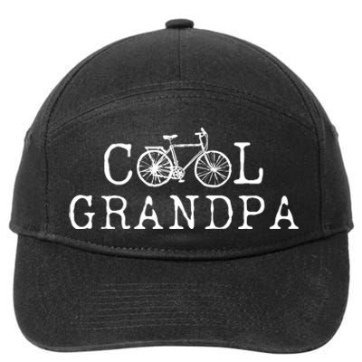 Cool Grandpa Bicycle Grandpa Cycling Grandpa Bike 7-Panel Snapback Hat