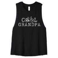 Cool Grandpa Bicycle Grandpa Cycling Grandpa Bike Women's Racerback Cropped Tank