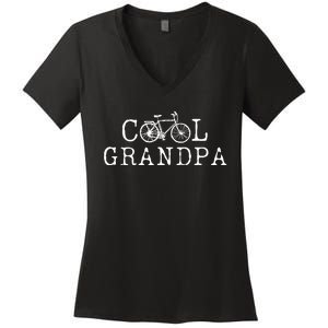 Cool Grandpa Bicycle Grandpa Cycling Grandpa Bike Women's V-Neck T-Shirt