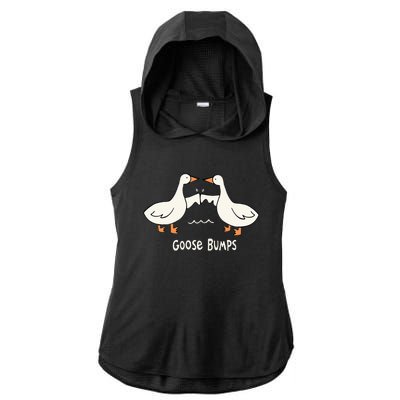 Cute Goose Bumps Funny Animal Pun Lover Ladies PosiCharge Tri-Blend Wicking Draft Hoodie Tank