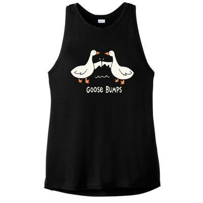 Cute Goose Bumps Funny Animal Pun Lover Ladies PosiCharge Tri-Blend Wicking Tank