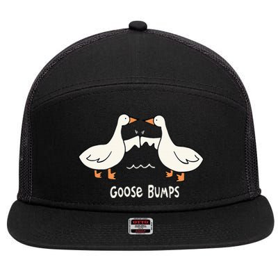 Cute Goose Bumps Funny Animal Pun Lover 7 Panel Mesh Trucker Snapback Hat