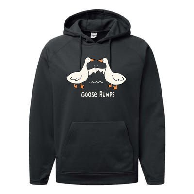 Cute Goose Bumps Funny Animal Pun Lover Performance Fleece Hoodie