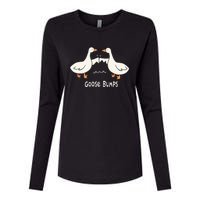 Cute Goose Bumps Funny Animal Pun Lover Womens Cotton Relaxed Long Sleeve T-Shirt