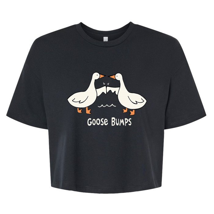 Cute Goose Bumps Funny Animal Pun Lover Bella+Canvas Jersey Crop Tee