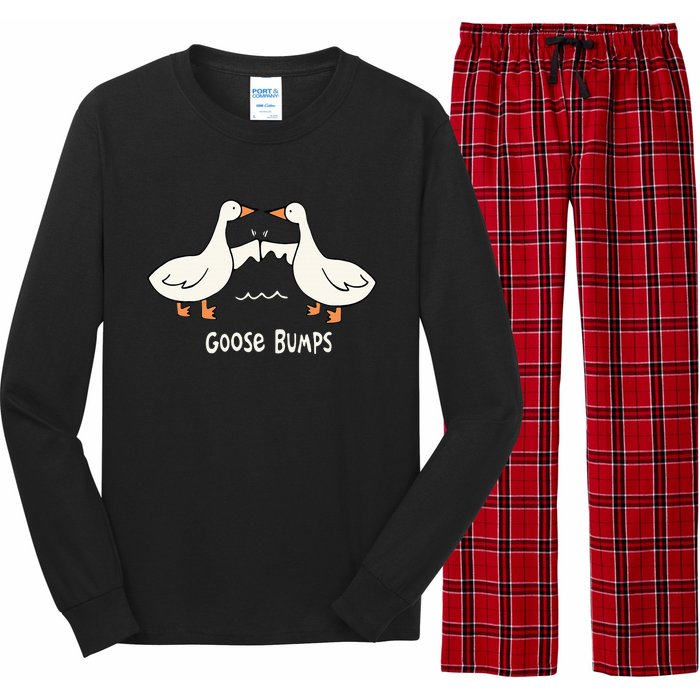 Cute Goose Bumps Funny Animal Pun Lover Long Sleeve Pajama Set