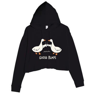 Cute Goose Bumps Funny Animal Pun Lover Crop Fleece Hoodie