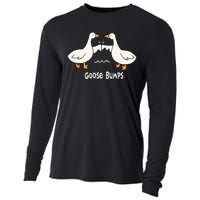 Cute Goose Bumps Funny Animal Pun Lover Cooling Performance Long Sleeve Crew