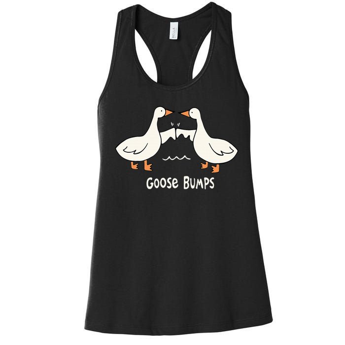 Cute Goose Bumps Funny Animal Pun Lover Women's Racerback Tank