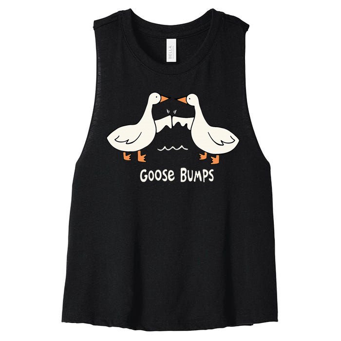 Cute Goose Bumps Funny Animal Pun Lover Women's Racerback Cropped Tank