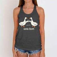 Cute Goose Bumps Funny Animal Pun Lover Women's Knotted Racerback Tank