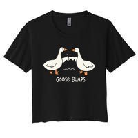 Cute Goose Bumps Funny Animal Pun Lover Women's Crop Top Tee