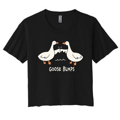 Cute Goose Bumps Funny Animal Pun Lover Women's Crop Top Tee