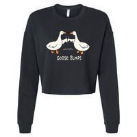 Cute Goose Bumps Funny Animal Pun Lover Cropped Pullover Crew