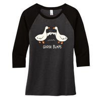 Cute Goose Bumps Funny Animal Pun Lover Women's Tri-Blend 3/4-Sleeve Raglan Shirt