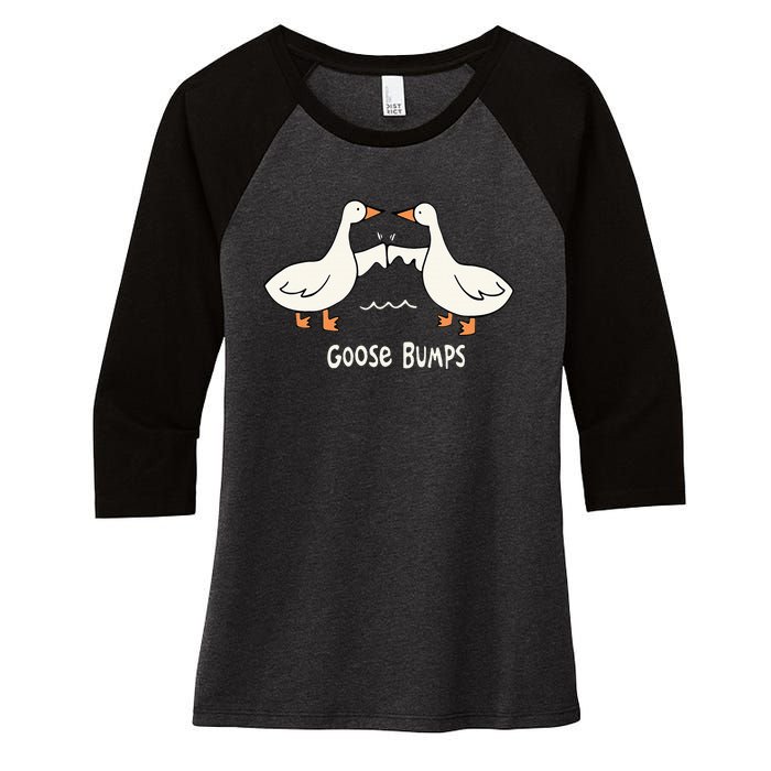 Cute Goose Bumps Funny Animal Pun Lover Women's Tri-Blend 3/4-Sleeve Raglan Shirt