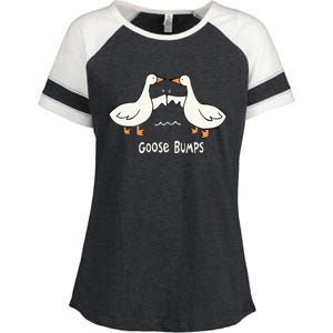 Cute Goose Bumps Funny Animal Pun Lover Enza Ladies Jersey Colorblock Tee