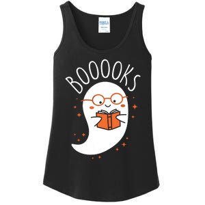 Cute Ghost Book Reading Halloween Teacher Top Long Sleeve Ladies Essential Tank