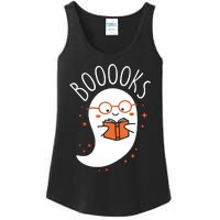 Cute Ghost Book Reading Halloween Teacher Top Long Sleeve Ladies Essential Tank