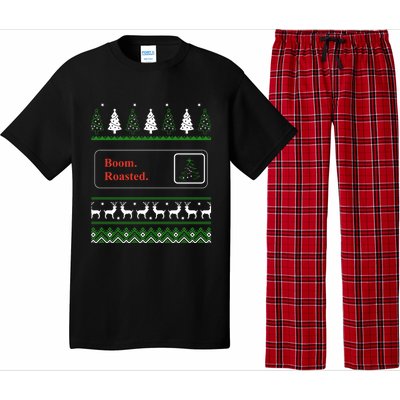 Cute Gift Boom Roasted Funny Office Party Ugly Christmas Pajama Set