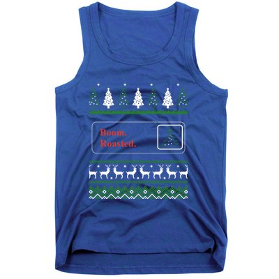 Cute Gift Boom Roasted Funny Office Party Ugly Christmas Tank Top