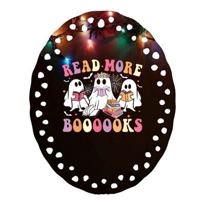 Cute Ghost Book Read More Books Funny Teachers Halloween Ceramic Oval Ornament