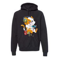 Cat Gaming Cat Lover Kawaii Video Games Gamer Premium Hoodie