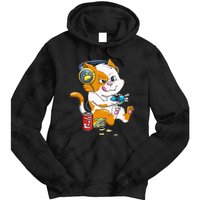 Cat Gaming Cat Lover Kawaii Video Games Gamer Tie Dye Hoodie