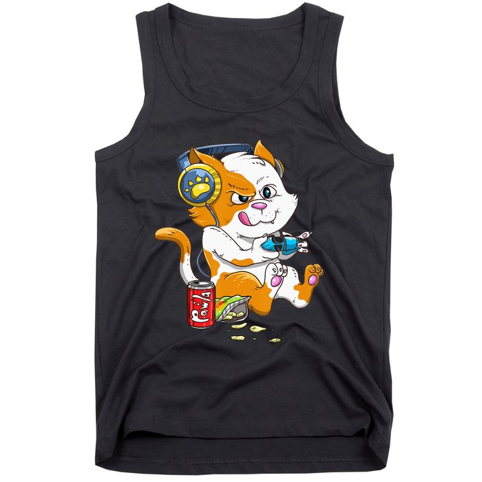 Cat Gaming Cat Lover Kawaii Video Games Gamer Tank Top