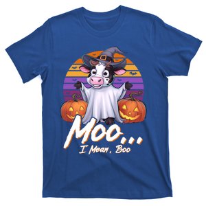 Cute Ghost Cow Moo I Mean Boo Halloween Funny Cow Lover Gift T-Shirt