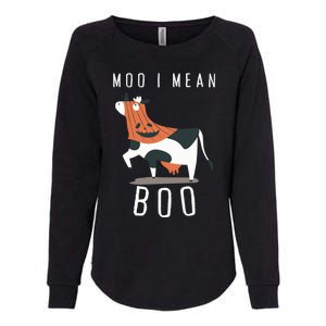 Cute Ghost Cow Moo I Mean Boo Halloween Funny Cow Lover Gift Womens California Wash Sweatshirt