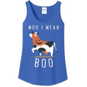 Cute Ghost Cow Moo I Mean Boo Halloween Funny Cow Lover Gift Ladies Essential Tank