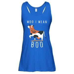 Cute Ghost Cow Moo I Mean Boo Halloween Funny Cow Lover Gift Ladies Essential Flowy Tank