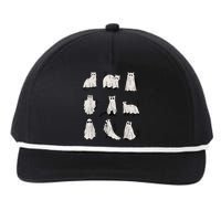 Cute Ghost Cat Funny Halloween Outfit Costumes Snapback Five-Panel Rope Hat