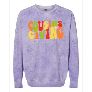 Cousins Giving Cute Pumpkin Cousin Crew Thanksgiving Family Gift Colorblast Crewneck Sweatshirt