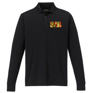 Cousins Giving Cute Pumpkin Cousin Crew Thanksgiving Family Gift Performance Long Sleeve Polo