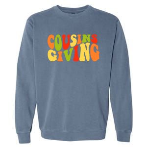 Cousins Giving Cute Pumpkin Cousin Crew Thanksgiving Family Gift Garment-Dyed Sweatshirt