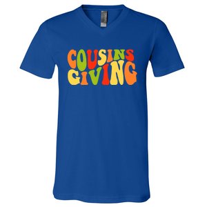 Cousins Giving Cute Pumpkin Cousin Crew Thanksgiving Family Gift V-Neck T-Shirt