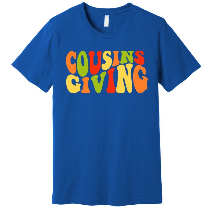 Cousins Giving Cute Pumpkin Cousin Crew Thanksgiving Family Gift Premium T-Shirt