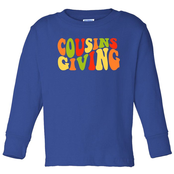 Cousins Giving Cute Pumpkin Cousin Crew Thanksgiving Family Gift Toddler Long Sleeve Shirt